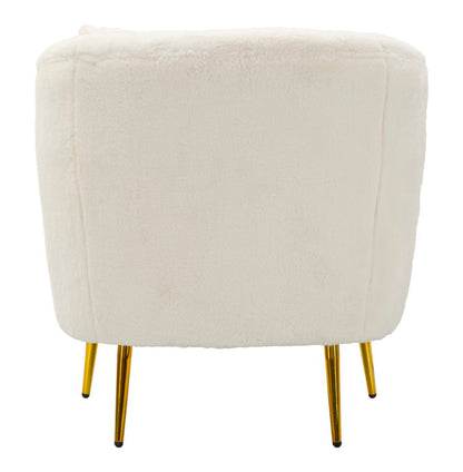 Fauteuil Soffy Teddy Kussen Wit Goud 73x66x78 cm