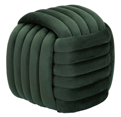 Stool Softy Velvet Groen Gevlochten Poef 45x45x45 cm