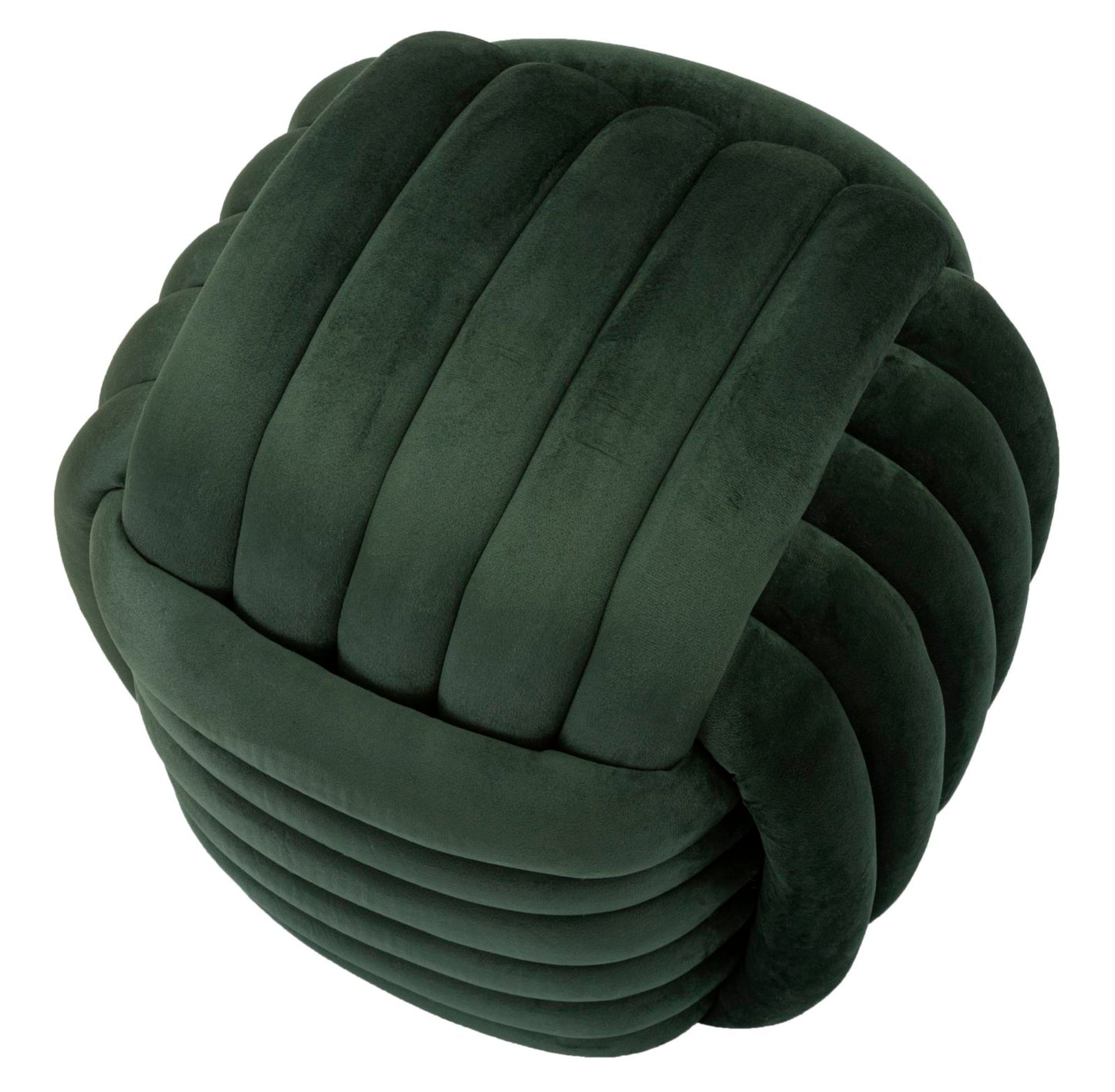 Stool Softy Velvet Groen Gevlochten Poef 45x45x45 cm