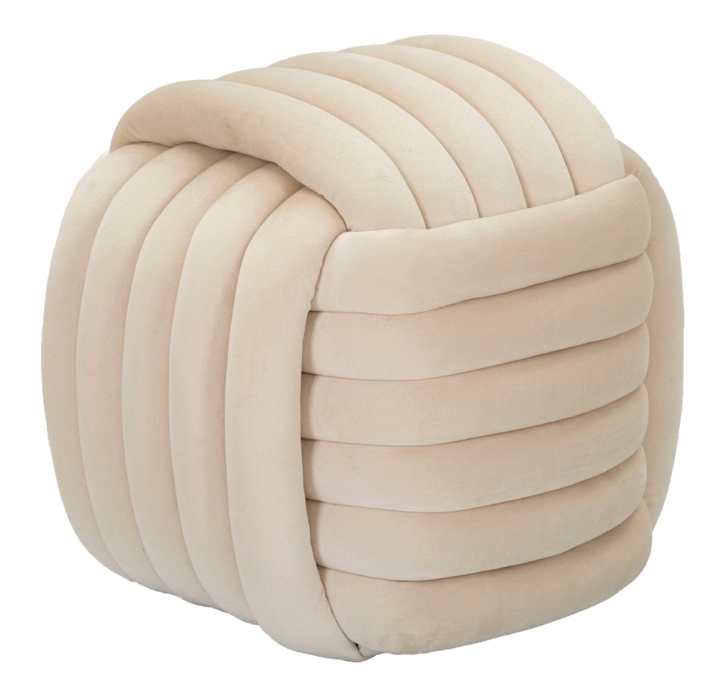 Stool Softy Cream Velvet Crème Poef 45x45x45 cm