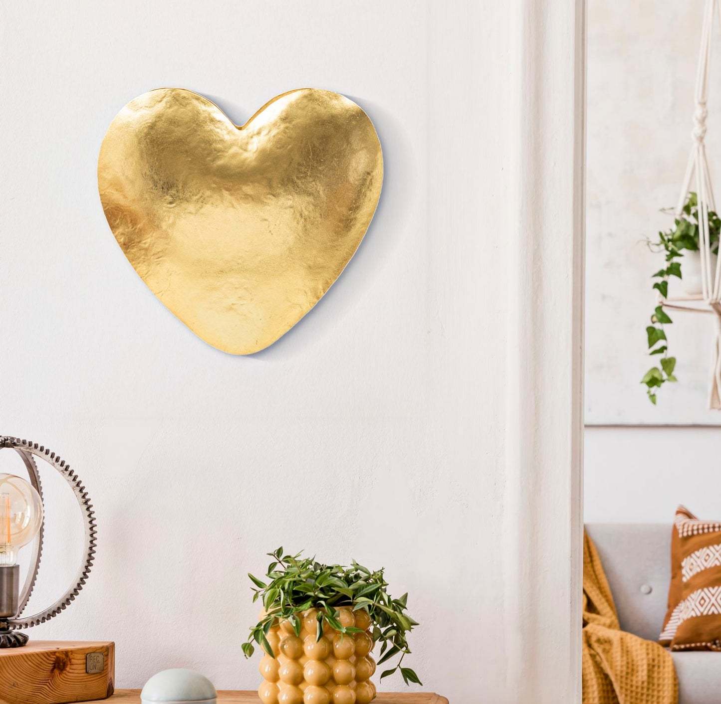 Wandlamp Goldy Heart Goud Metaal 25,5x15x24 cm